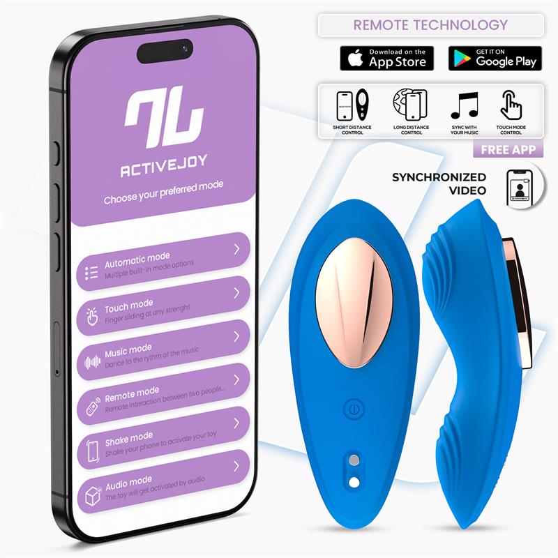 INTOYOU APP SERIES - VIBRADOR DE BRAGUITA CON APP SILICONA AZUL