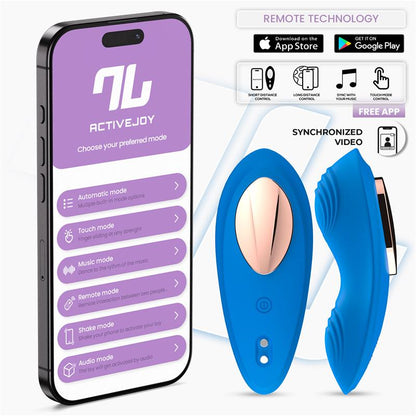 INTOYOU APP SERIES - VIBRADOR DE BRAGUITA CON APP SILICONA AZUL