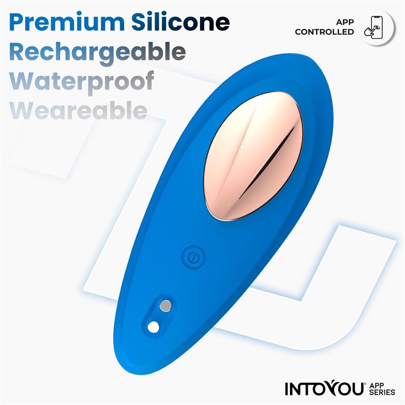 INTOYOU APP SERIES - VIBRADOR DE BRAGUITA CON APP SILICONA AZUL