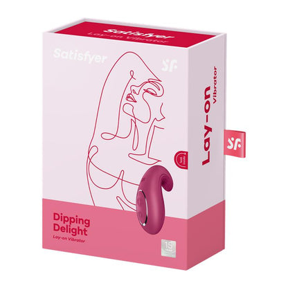 SATISFYER - DIPPING DELIGHT VIBRADOR LAY-ON ROJO