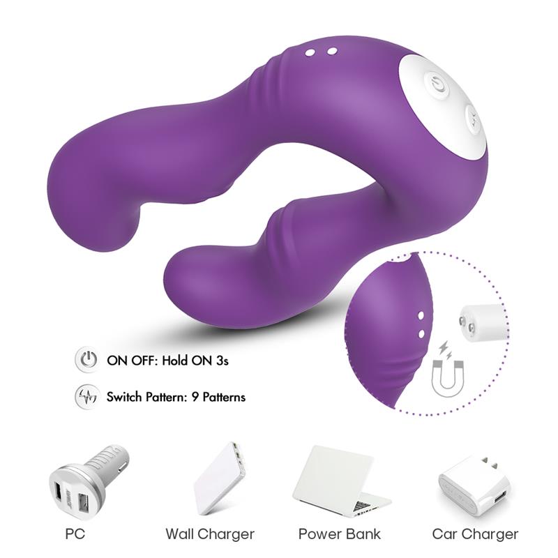 URBAN SKY - VIBRADOR DOBLE PARA PAREJAS PÚRPURA