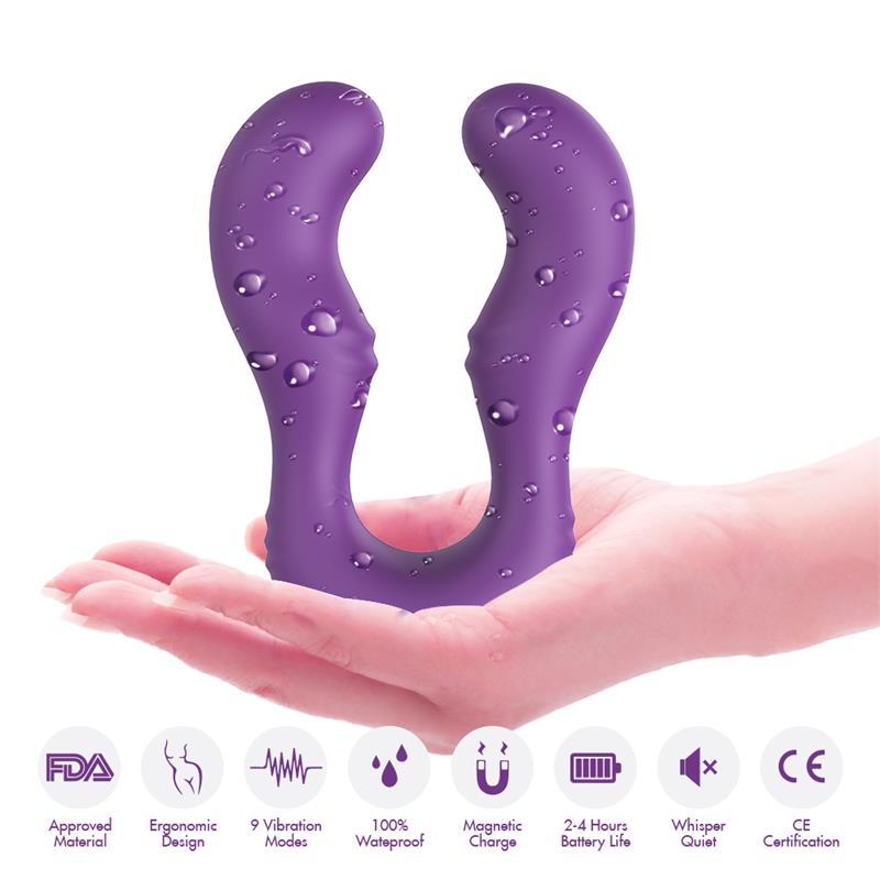 URBAN SKY - VIBRADOR DOBLE PARA PAREJAS PÚRPURA