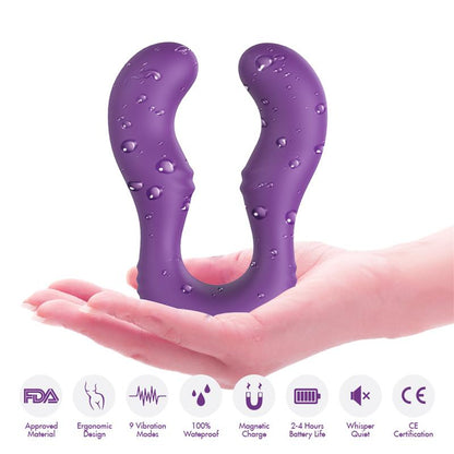 URBAN SKY - VIBRADOR DOBLE PARA PAREJAS PÚRPURA
