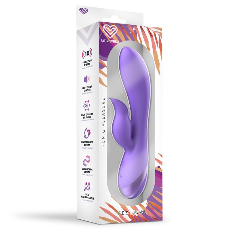 FESTIVAL - VIBRADOR ENGAR USB PÚRPURA