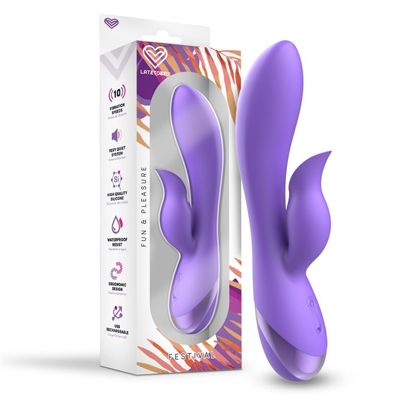 FESTIVAL - VIBRADOR ENGAR USB PÚRPURA