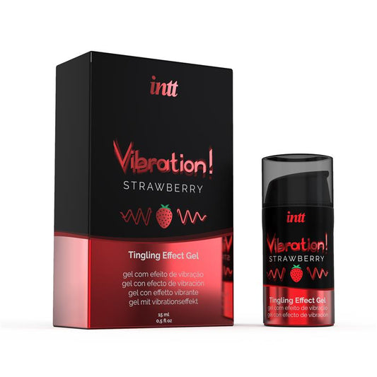 INTT - VIBRADOR LIQUIDO EFECTO CALOR AROMA FRESA 15 ML