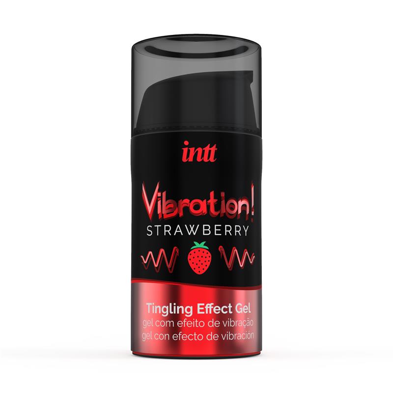 INTT - VIBRADOR LIQUIDO EFECTO CALOR AROMA FRESA 15 ML