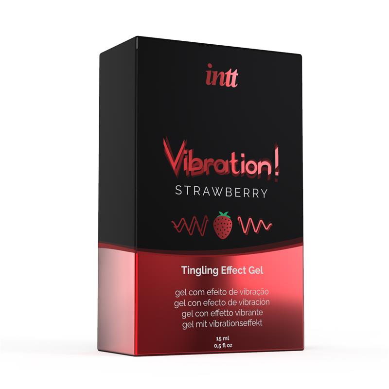 INTT - VIBRADOR LIQUIDO EFECTO CALOR AROMA FRESA 15 ML