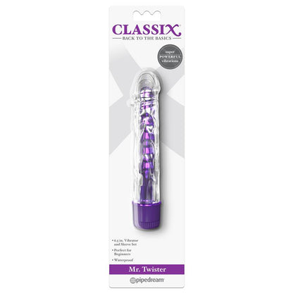 CLASSIX - VIBRADOR MR. TWISTER PÚRPURA METÁLICO 17 CM
