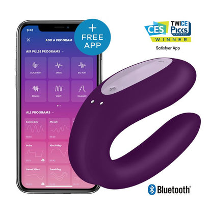 SATISFYER - VIBRADOR PARA PAREJAS CON APP DOUBLE JOY VIOLETA