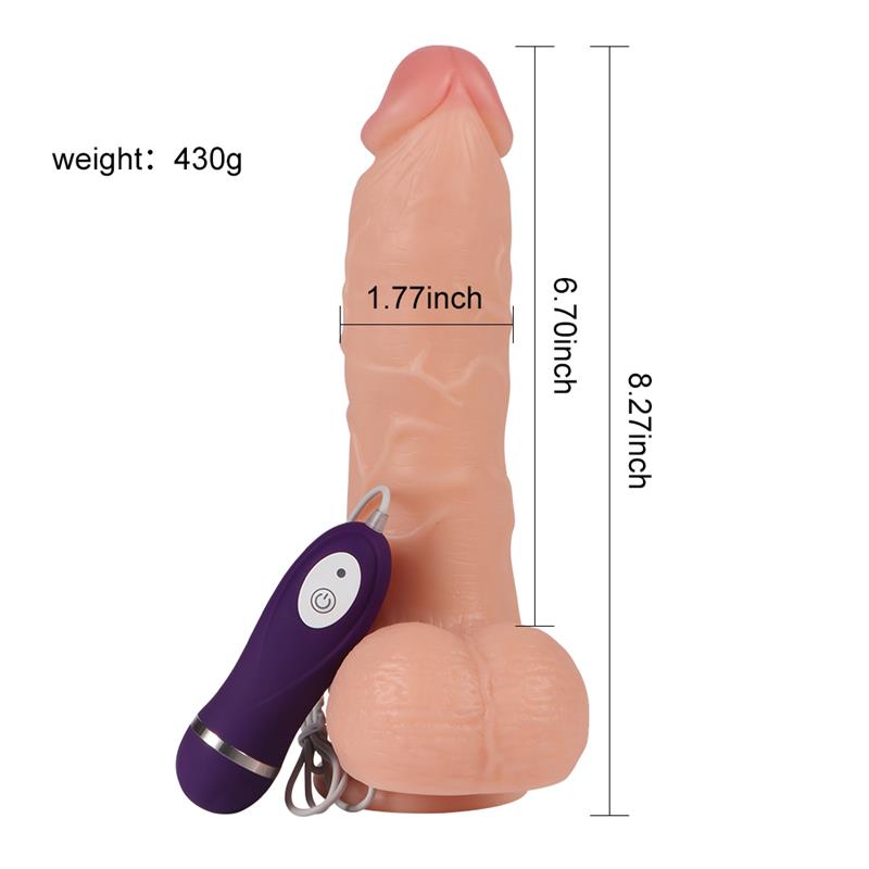 SHEQU - VIBRADOR REALISTA CONTROL REMOTO ADAM 21 CM
