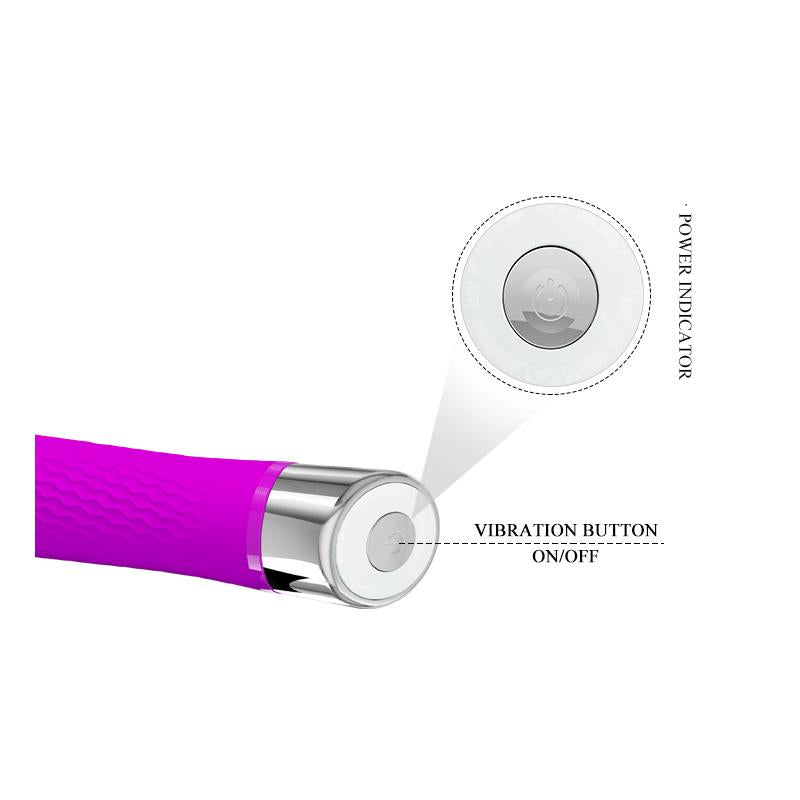 PRETTYLOVE - VIBRADOR SEBASTIAN SILICONA PURPURA