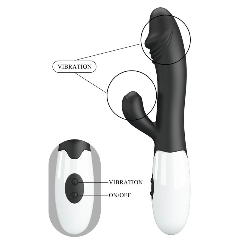 PRETTYLOVE - VIBRADOR SNAPPY 30 FUNCIONES NEGRO