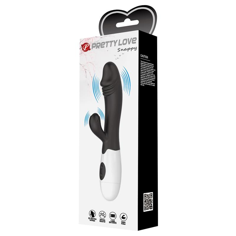 PRETTYLOVE - VIBRADOR SNAPPY 30 FUNCIONES NEGRO