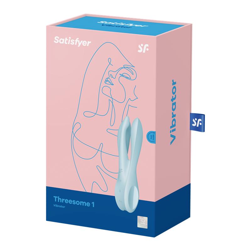 SATISFYER - VIBRADOR THREESOME 1 LIGHT AZUL