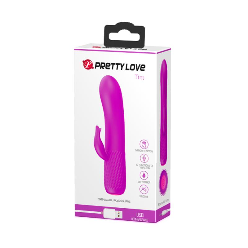 PRETTYLOVE - VIBRADOR TIM USB SILICONA PURPURA