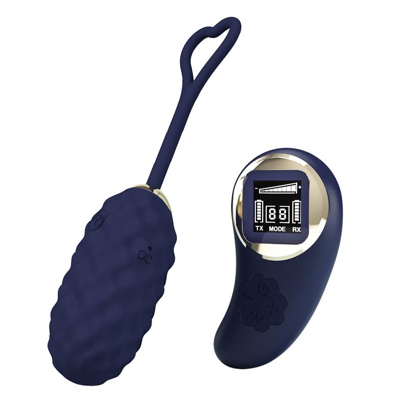 PRETTYLOVE - VIVIAN HUEVO VIBRADOR CON CONTROL REMOTO CON PANTALLA DIGITAL AZUL