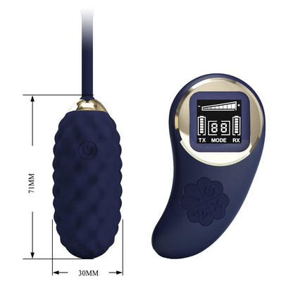 PRETTYLOVE - VIVIAN HUEVO VIBRADOR CON CONTROL REMOTO CON PANTALLA DIGITAL AZUL