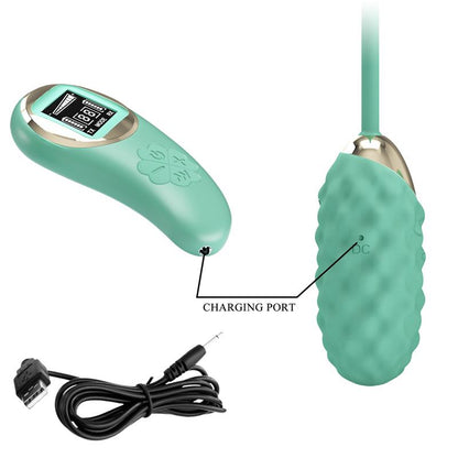 PRETTYLOVE - VIVIAN HUEVO VIBRADOR CON CONTROL REMOTO PANTALLA DIGITAL VERDE