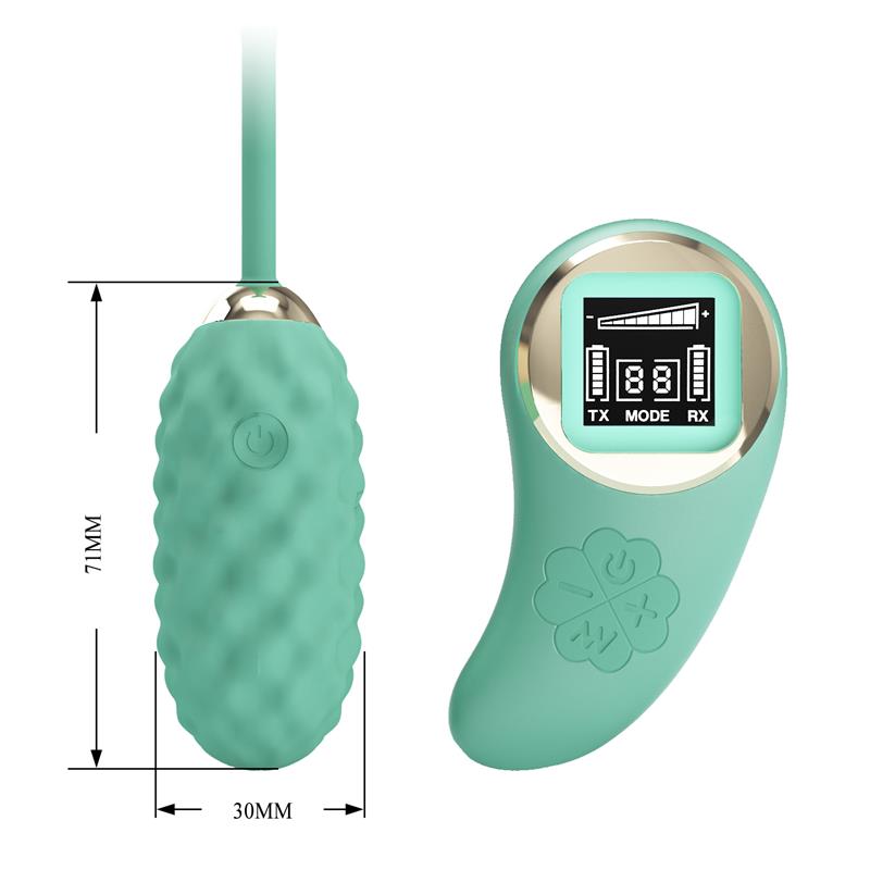 PRETTYLOVE - VIVIAN HUEVO VIBRADOR CON CONTROL REMOTO PANTALLA DIGITAL VERDE