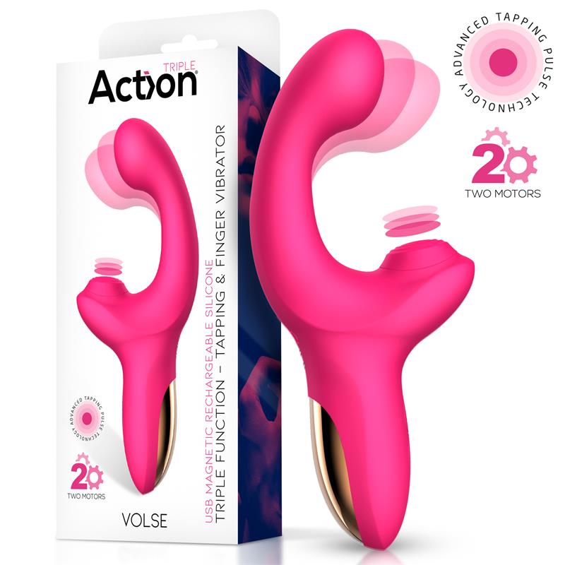 ACTION - VOLSE VIBRADOR TRIPLE FUNCIÓN CON FINGER Y PULSACIÓN TAPPING