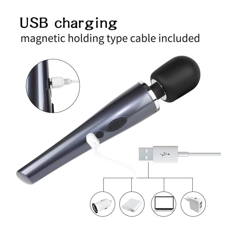 TARDENOCHE - WAND MASSAGER RELYME USB SILICONE BLACK