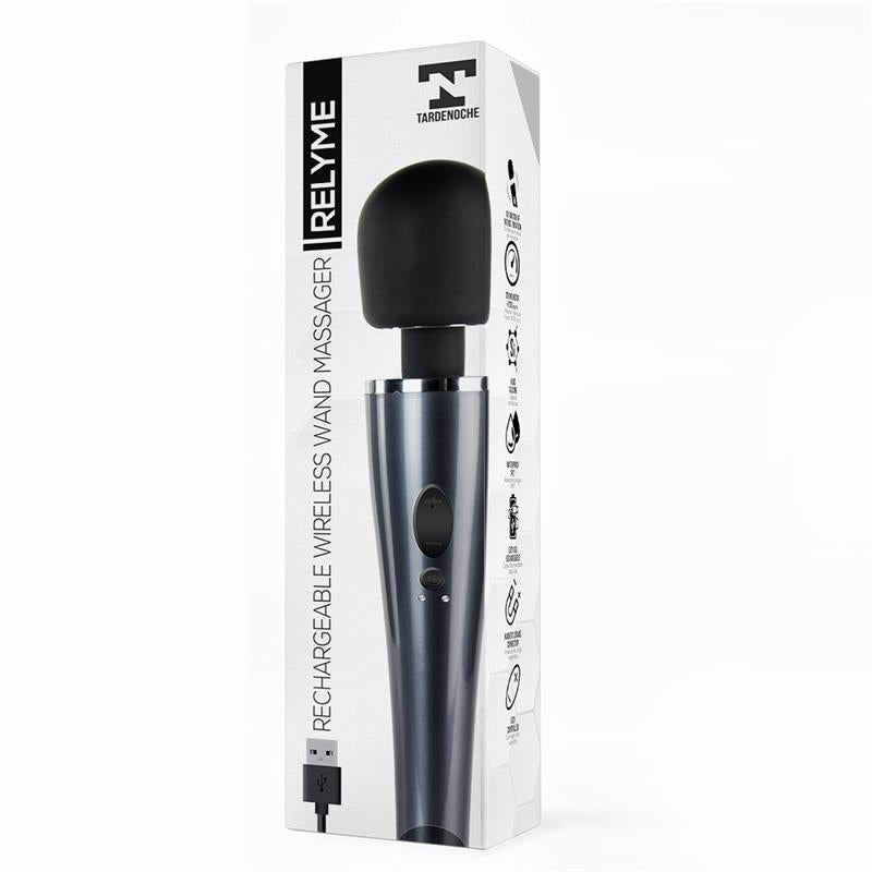 TARDENOCHE - WAND MASSAGER RELYME USB SILICONE BLACK