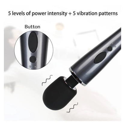 TARDENOCHE - WAND MASSAGER RELYME USB SILICONE BLACK