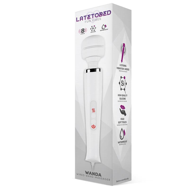 LATETOBED - WANDA MASAJEADOR CON CABLE BLANCO