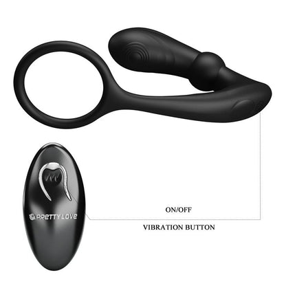 PRETTYLOVE - WARREN PLUG ANAL Y ANILLO PARA EL PENE CON VIBRACIÓN Y PULSACIÓN A CONTROL REMOTO