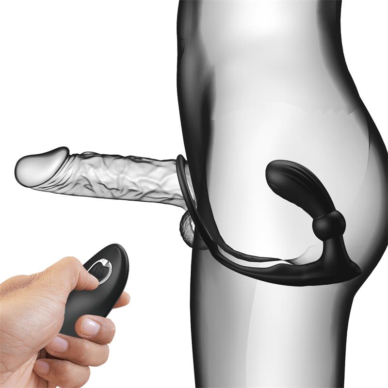 PRETTYLOVE - WARREN PLUG ANAL Y ANILLO PARA EL PENE CON VIBRACIÓN Y PULSACIÓN A CONTROL REMOTO