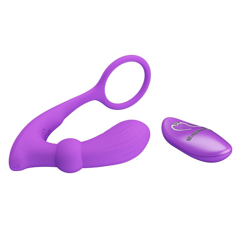 PRETTYLOVE - WARREN PLUG ANAL Y ANILLO PARA EL PENE CON VIBRACIÓN Y PULSACIÓN A CONTROL REMOTO