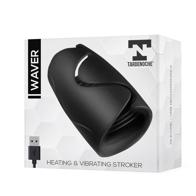 TARDENOCHE - WAVER MASTURBADOR MASCULINO FUNCIÓN CALOR Y VIBRACIÓN FLEXIBLE USB SILICONA