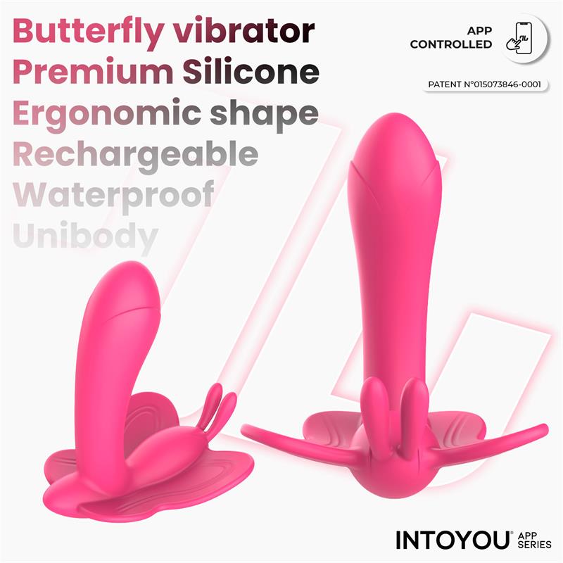 INTOYOU APP SERIES - WINGY ESTIMULADOR MARIPOSA CON APP PEACH RED