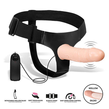 HARNESS COLLECTION LATETOBED - WOBOX ARNÉS CON DILDO HUECO DESMONTABLE, VIBRACIÓN Y CONTROL REMOTO