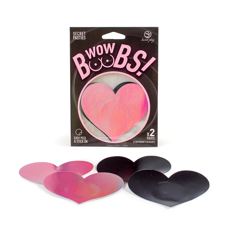 SECRET PLAY - WOW BOOBS! PEZONERAS CORAZÓN HOLOGRÁFICOS