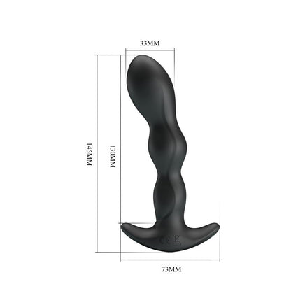 PRETTYLOVE - YALE PLUG ANAL CON VIBRACIÓN NEGRO