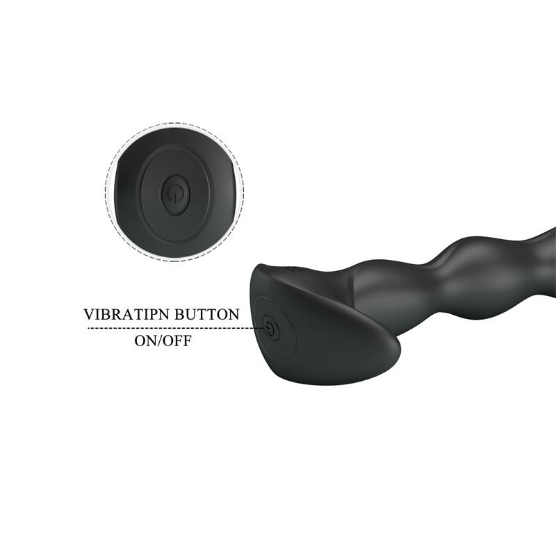 PRETTYLOVE - YALE PLUG ANAL CON VIBRACIÓN NEGRO