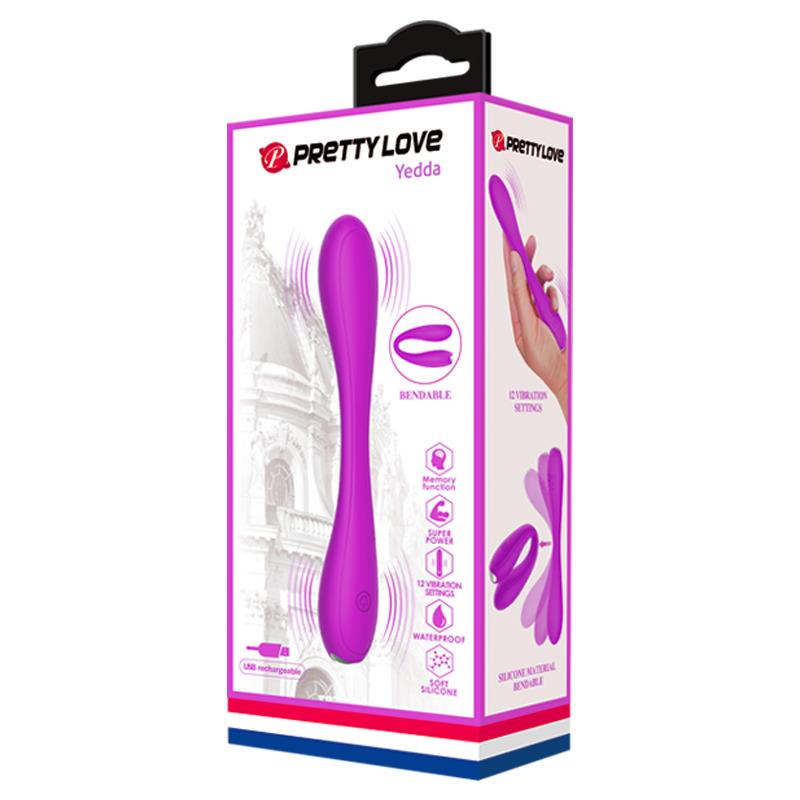 PRETTYLOVE - YEDDA VIBRADOR FLEXIBLE USB SILICONA PÚRPURA