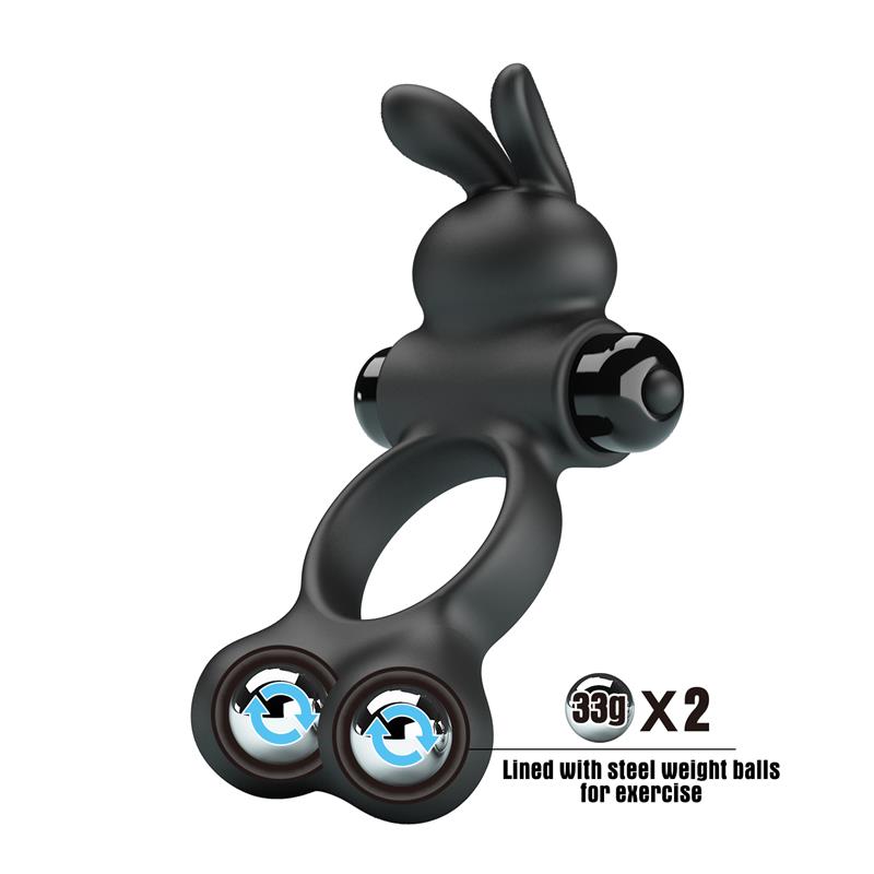 PRETTYLOVE - YUSUF ANILLO PARA EL PENE CON BOLAS DE METAL 2X33GR