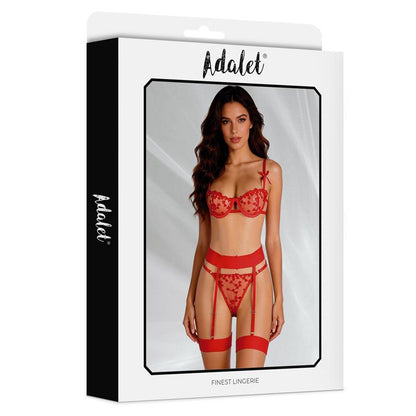 ADALET LINGERIE - YVONNE SET SUJETADOR, TANGA Y LIGUERO CON CORAZONES
