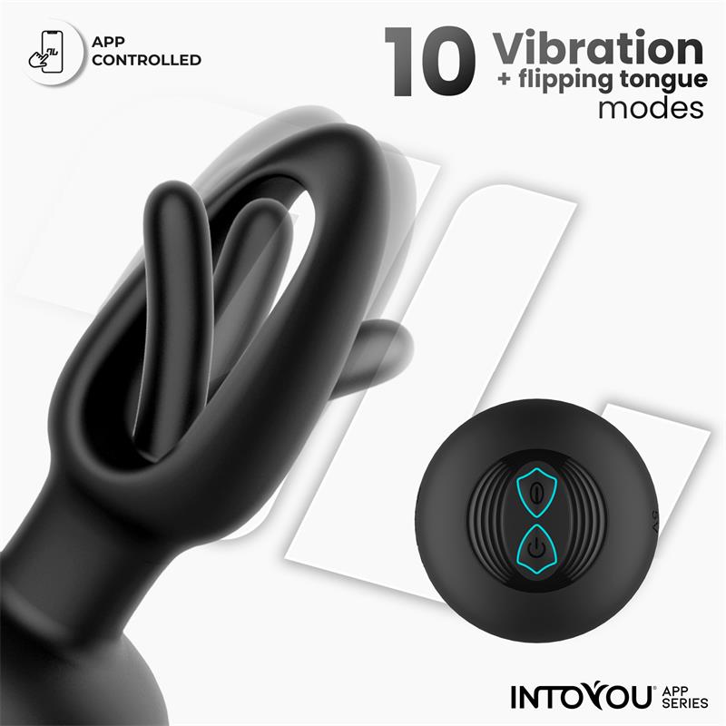 INTOYOU APP SERIES - ZACK PLUG ANAL CON FLIPPING TONGUE Y VIBRACIÓN CON APP
