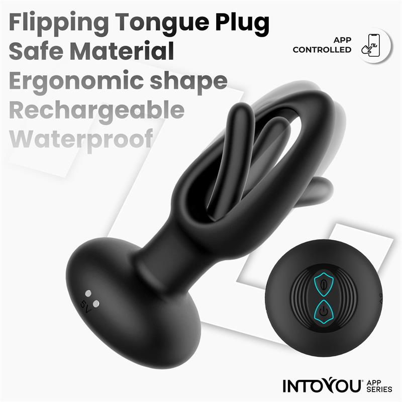 INTOYOU APP SERIES - ZACK PLUG ANAL CON FLIPPING TONGUE Y VIBRACIÓN CON APP