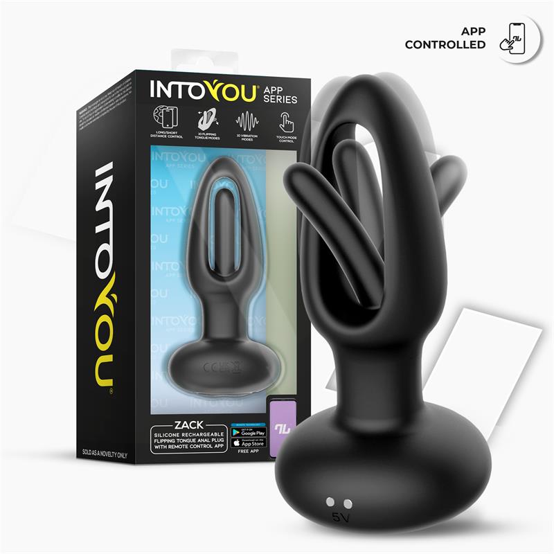 INTOYOU APP SERIES - ZACK PLUG ANAL CON FLIPPING TONGUE Y VIBRACIÓN CON APP