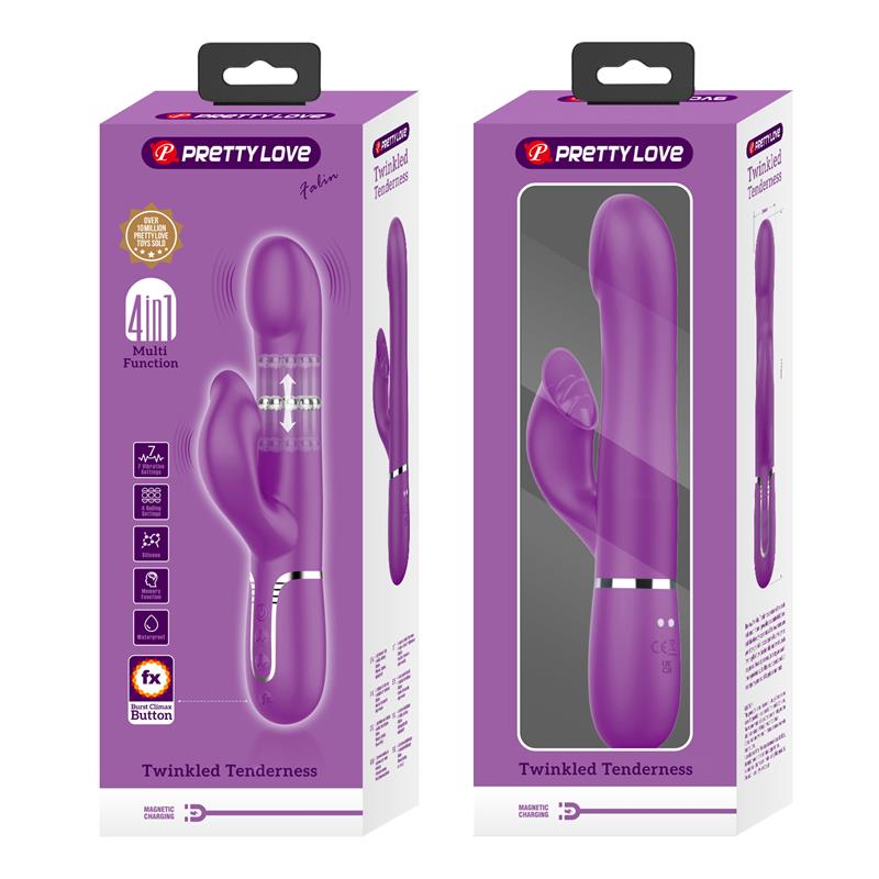 PRETTYLOVE - ZALIN VIBRADOR CON BOLAS ROTATORIAS Y LENGUA
