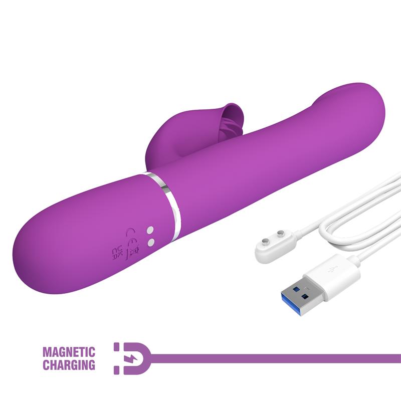 PRETTYLOVE - ZALIN VIBRADOR CON BOLAS ROTATORIAS Y LENGUA