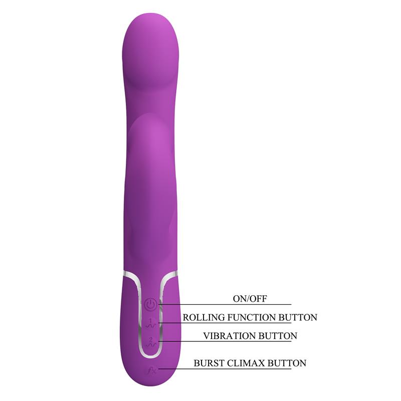 PRETTYLOVE - ZALIN VIBRADOR CON BOLAS ROTATORIAS Y LENGUA