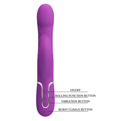 PRETTYLOVE - ZALIN VIBRADOR CON BOLAS ROTATORIAS Y LENGUA