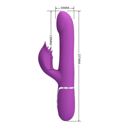 PRETTYLOVE - ZALIN VIBRADOR CON BOLAS ROTATORIAS Y LENGUA