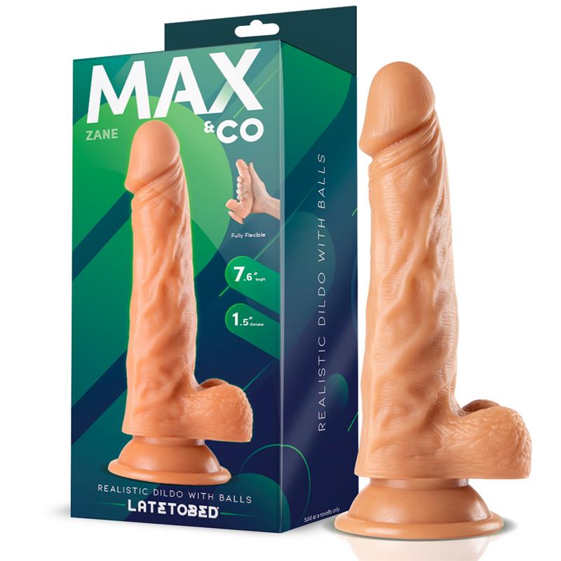 MAX & CO - ZANE DILDO REALISTA CON TESTÍCULOS NATURAL 7,6 - 19.5 CM